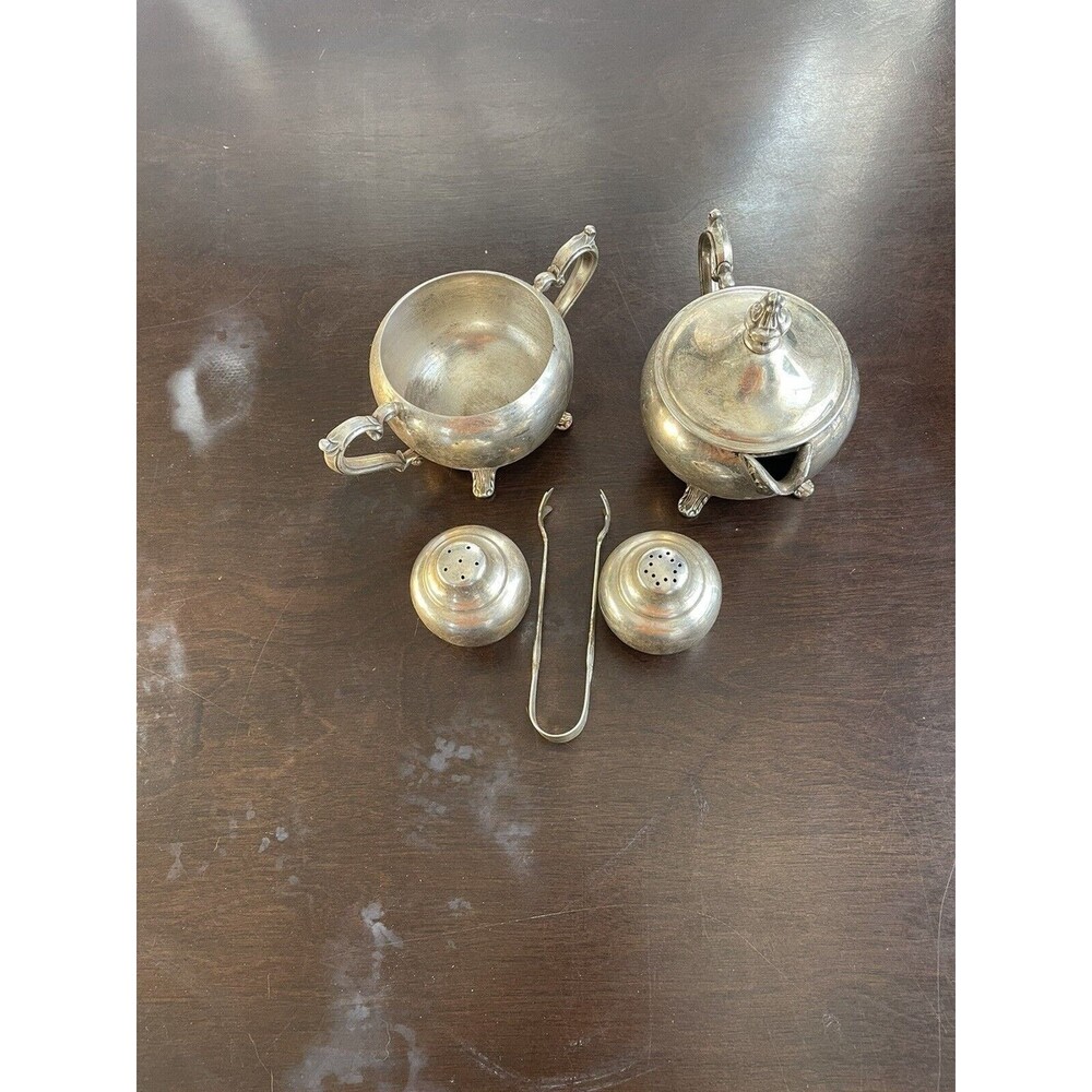 VTG Shaker Set and Coffee Tea 5pc Set Quadruple Silver Plate